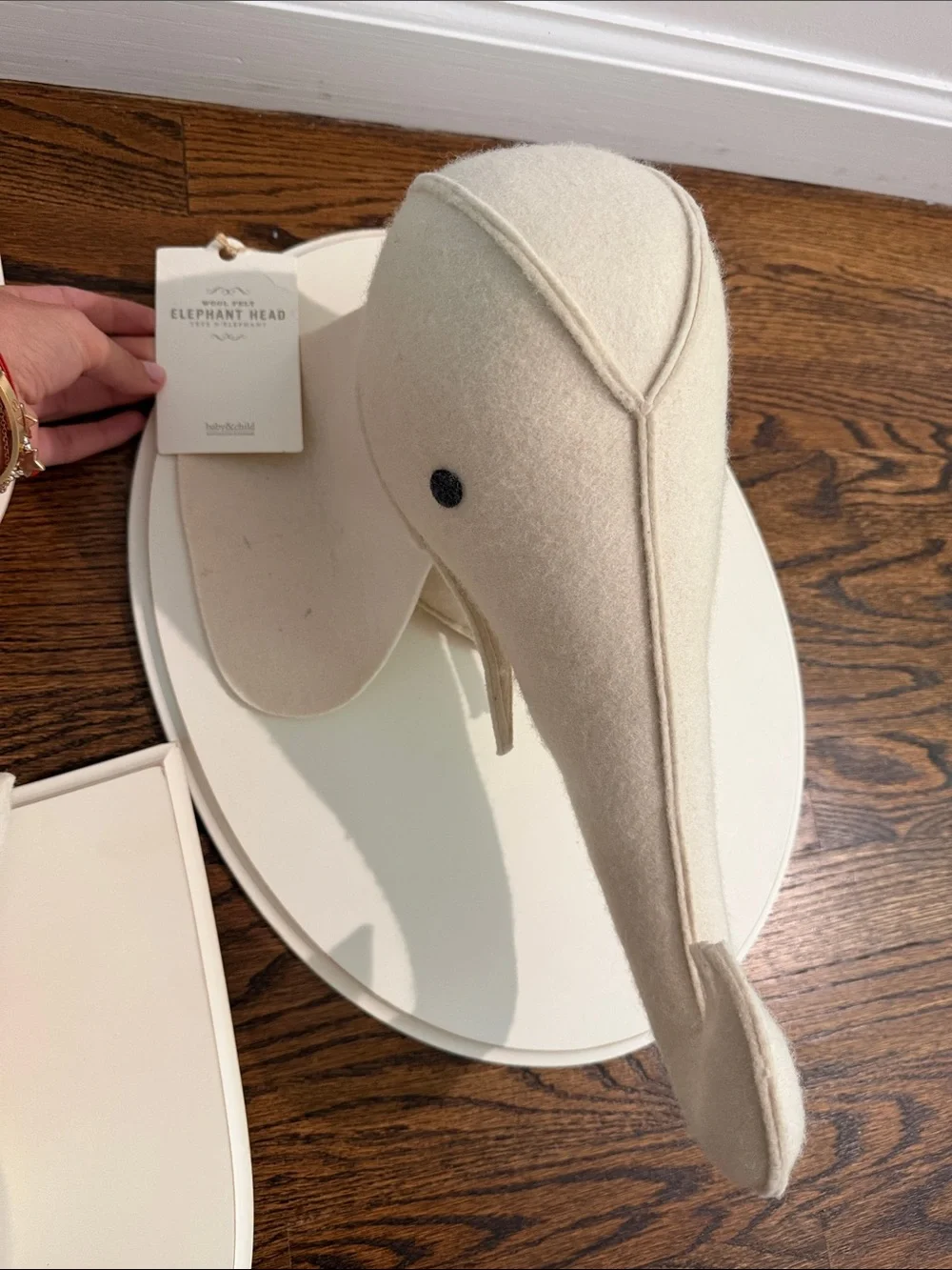 Restoration Hardware Cream Felt Animal Wall Mount Set